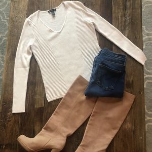 INC Ribbed V-Neck Sweater